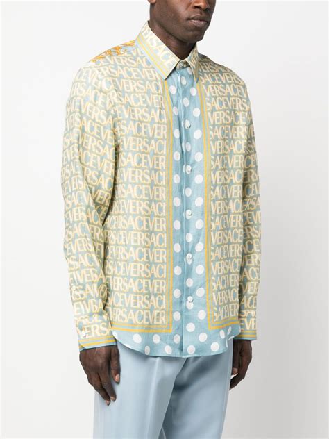 versace geometric shirt on farfetch|Versace Geometric Linen Button Down Shirt on SALE .